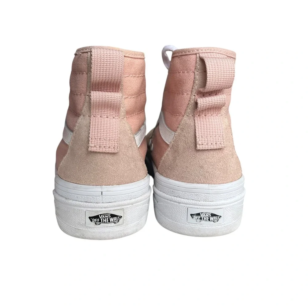 Vans Sentry Women 6.5 Pink Rose Suede Canvas Sk8 Hi Waffle Cup Platform Sneakers